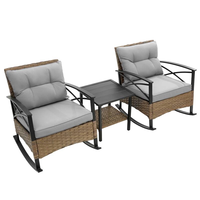 Leisure Chair Outdoor Rattan Rocking Chair Set
