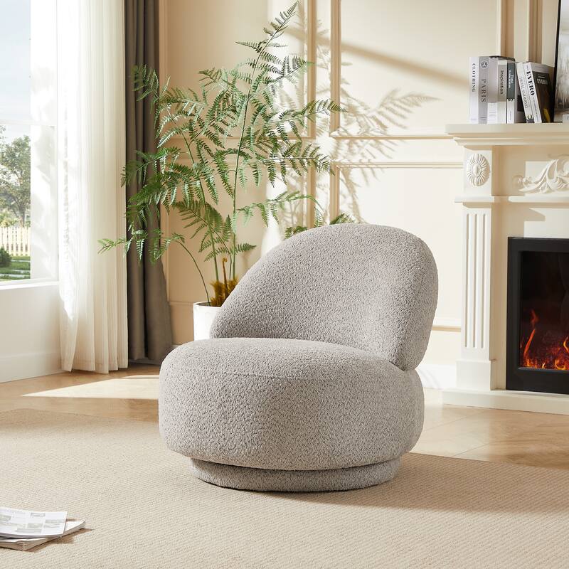 Fabric Swivel Chair with Metal Frame