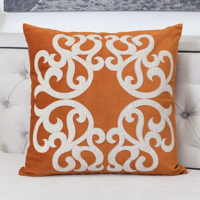 Vintage Vine Throw Pillow Set of 2, 20"x20" Polyester Velvet Cushion Covers with Hidden Zipper