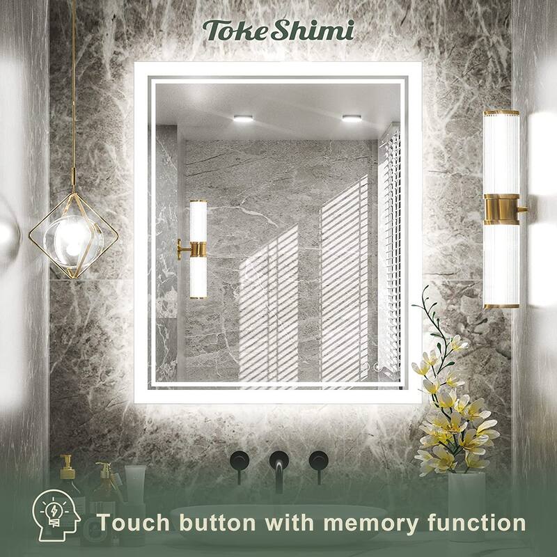 TokeShimi LED Bathroom Vanity Mirror, Anti-Fog Dimmable Wall Mirror