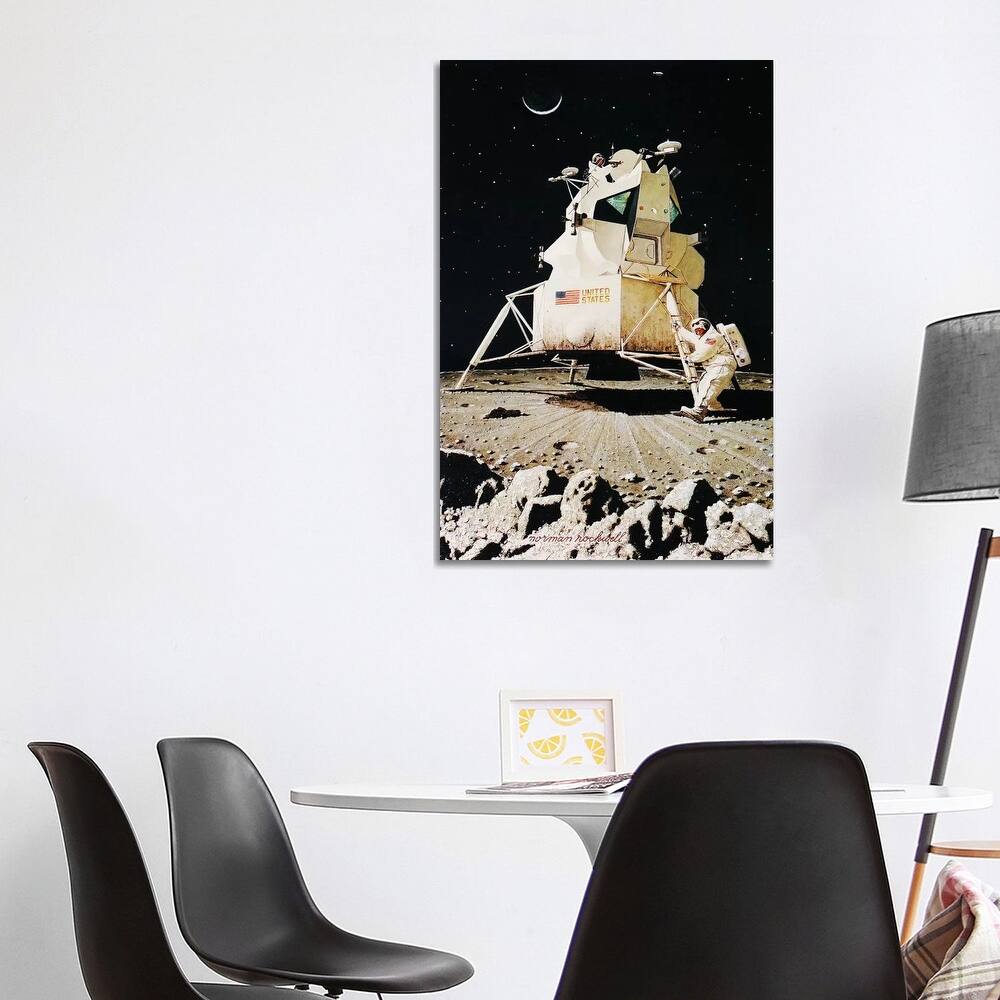 iCanvas "Man on the Moon" by Norman Rockwell Canvas Print