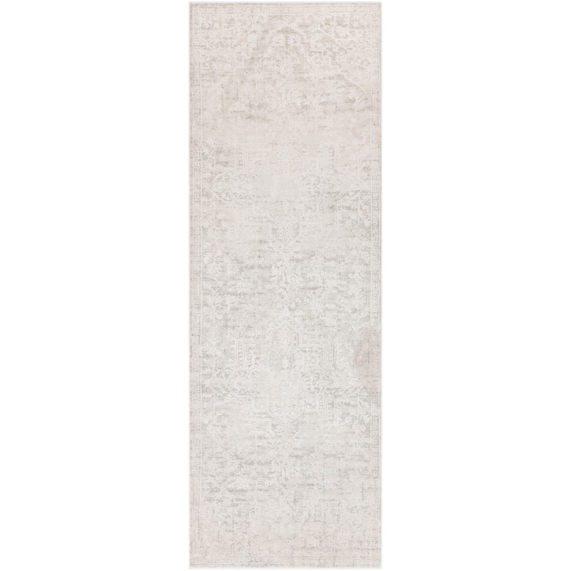 Livabliss Traditional Aisha Medallion Area Rug - 2'7" x 7'7" - Grey