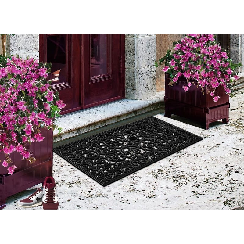 A1HC First Impression Natural Rubber Durable Attractive Entry Doormat