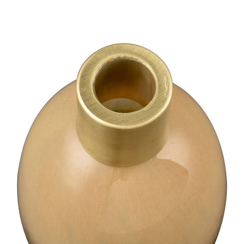 Elk Home Leona Ochre Finish Glass 3 Inch Wide Vase