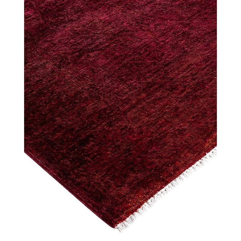 Contemporary Overdyed Wool Hand Knotted Runner - 3' 0" x 17' 4"