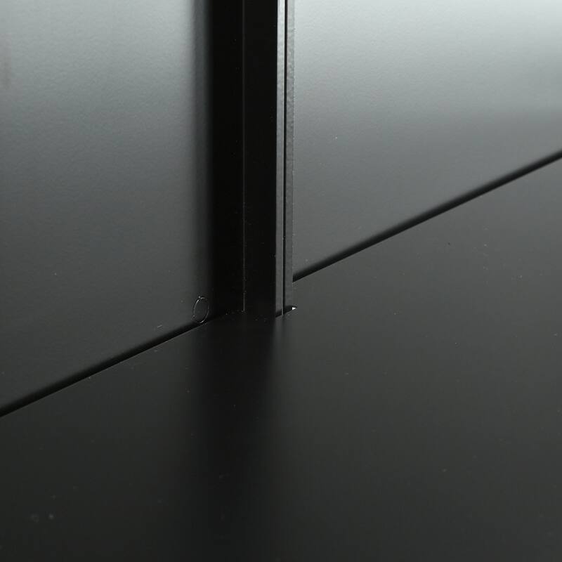 76.75"Tall Display Cabinet with Double Glass Doors and LED Lights Steel Curio Cabinet,3-Sided Glass Display Case