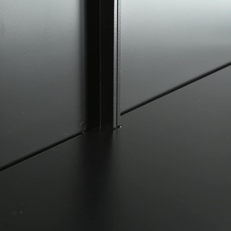 76.75'' Tall Double Glass Doors Display Cabinet LED Lights Steel Curio Cabinet 3-Sided Glass Display Case Lockers