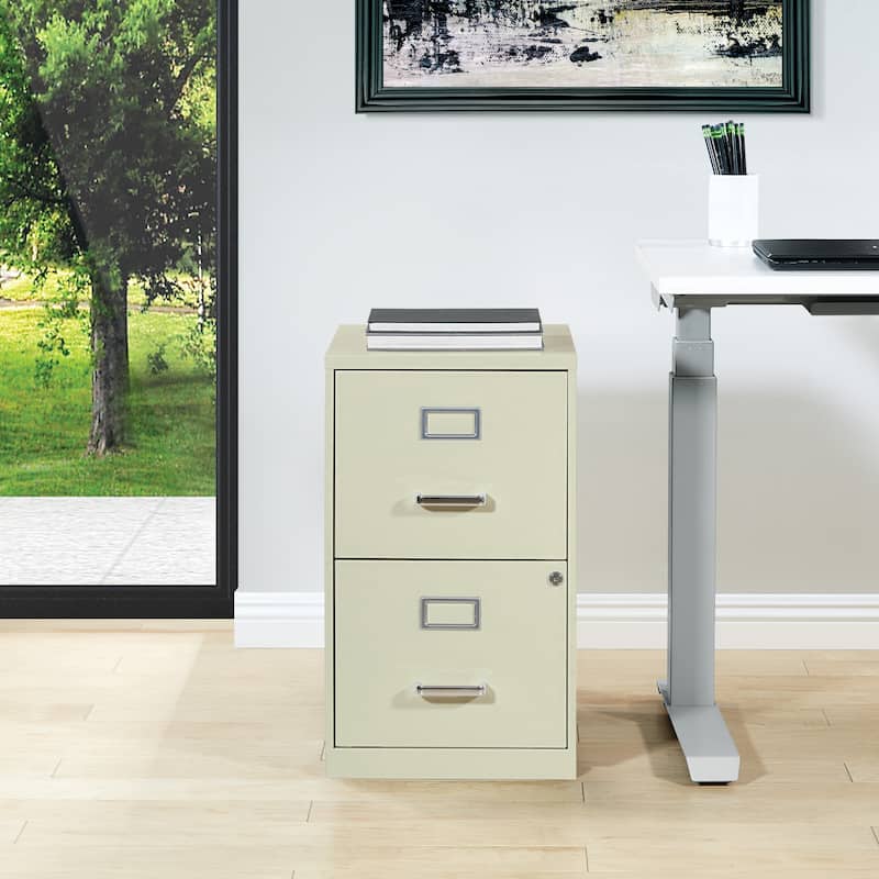 Metal File Cabinet - Tan