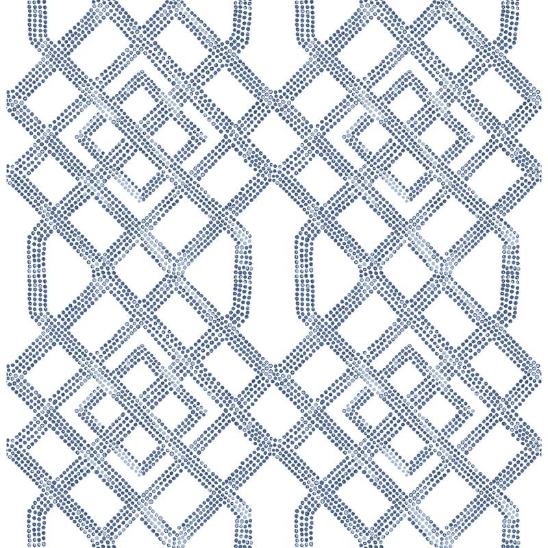 A-Street Prints Traverse Blue Trellis Wallpaper