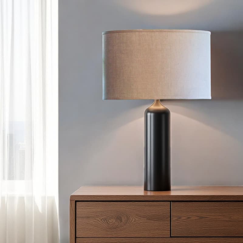 HomeRoots Dark Brown Linen Oval Lamp Shade - 18