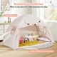 preview thumbnail 28 of 28, Gymax Twin Full Size Bed Tent w/2 Windows Flags for Boys & Girls Aged