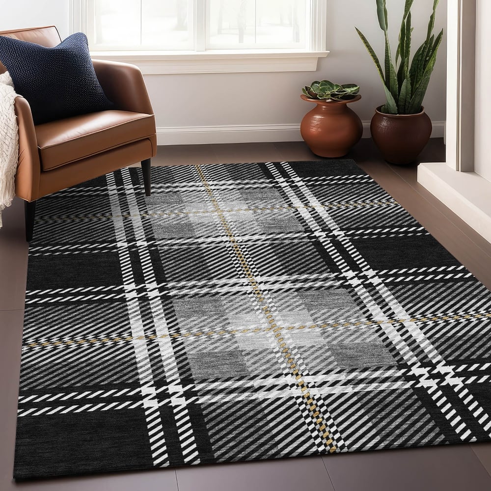 Premium Washable Super Soft Plaid Mayfield Rug