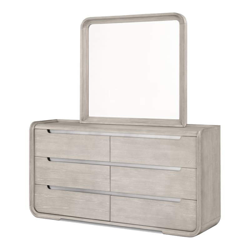Furniture of America Addeso 2-Piece Modern 6-Drawer Dresser and Mirror Set