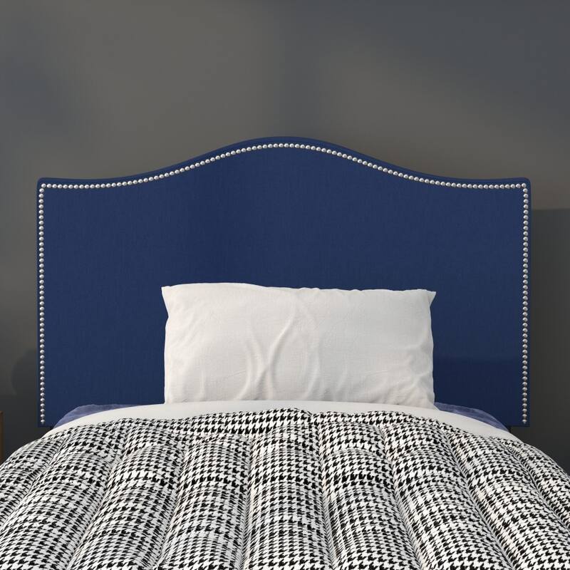 Arched Upholstered Headboard with Nailhead Trim