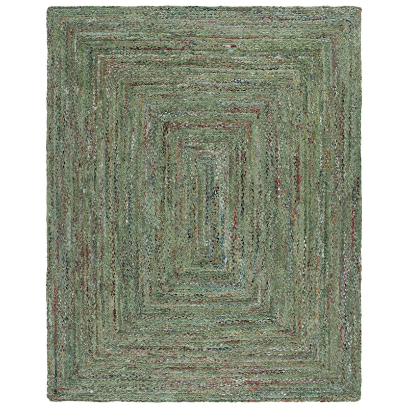 SAFAVIEH Georgine Handmade Nanny Braided Bohemian Cotton Rug - 8' x 10' - Light Green/Sage