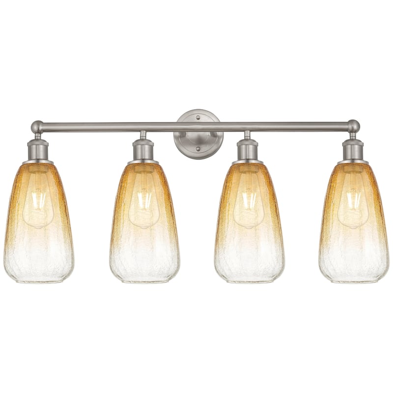 Innovations Lighting 616-4W-16-33 Brookhaven Almond Vanity Brookhaven - Brushed Satin Nickel / Amber
