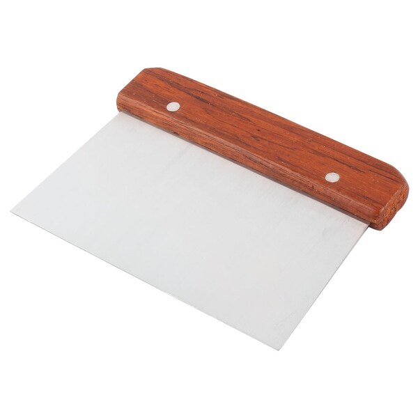 Restaurant Wood Handle Metal Pizza Cake Dough Scraper Cutter - Brown,Silver. Opens flyout.