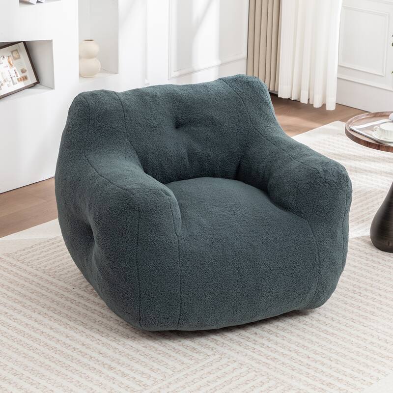 Teddy Fabric Bean Bag Chair, High Density Foam Bean Bag Sofa, Comfy Fluffy Lazy Sofa Chair Living Room, Bedroom