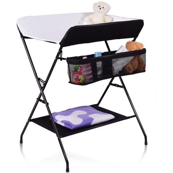 Costway Infant Baby Changing Table Folding Diaper Station Costway Infant Baby Changing Table Folding Diaper Station Nursery Organizer W Storage