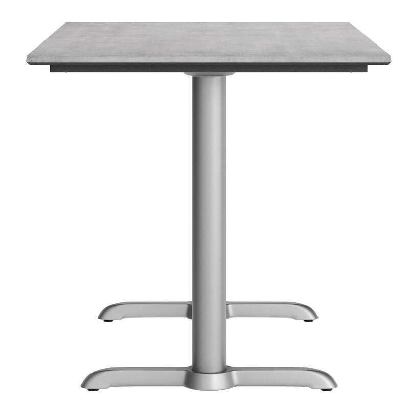Commercial All-Weather HPL Tabletop with Dual T Bases - 48"W x 30"D x 31.25"H