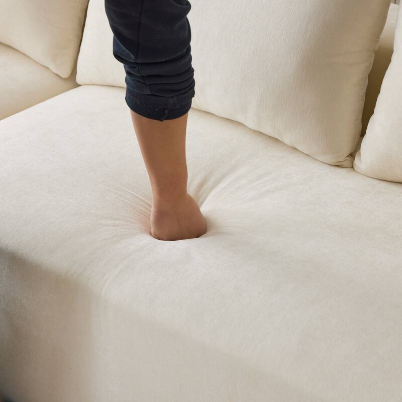 107.88" Chenille Extra-Deep Modular Cloud Sofa with 30D High-Density Foam & Spring Support