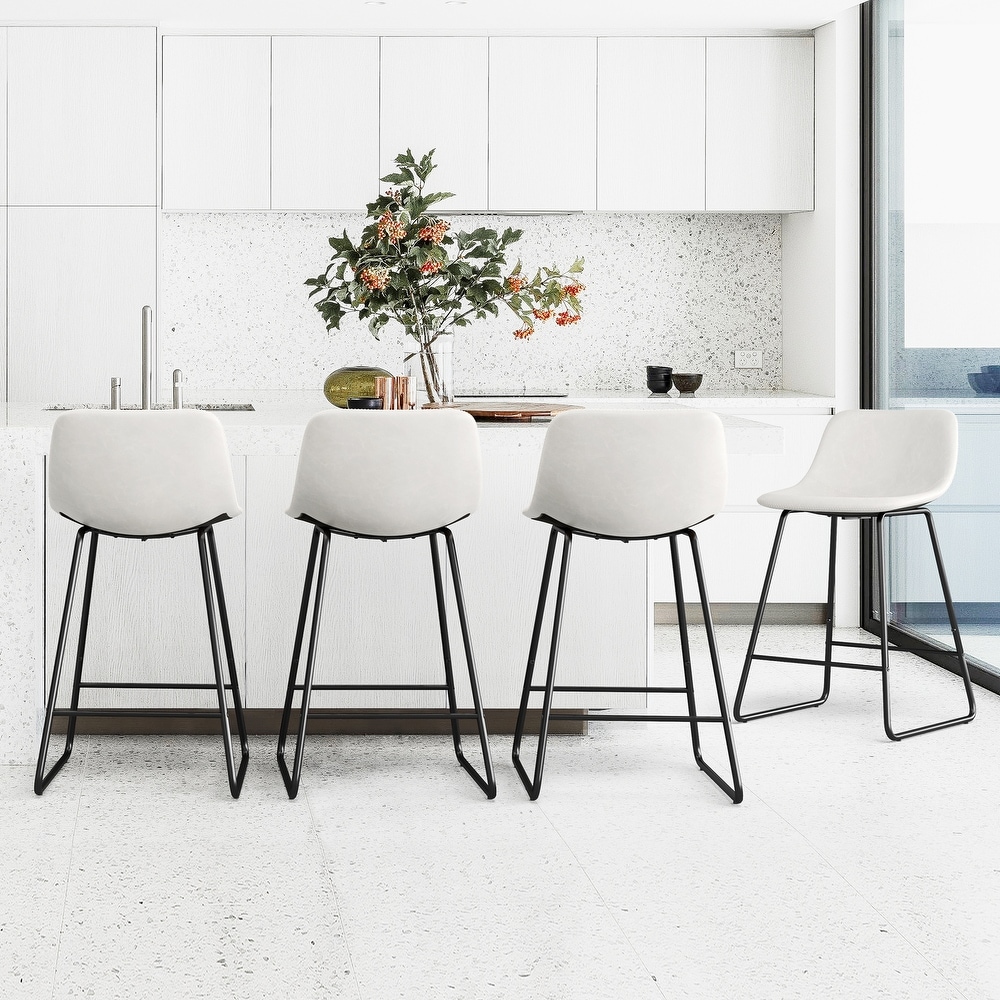 White industrial outlet bar stools