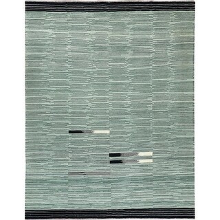 Shahbanu Rugs Hand Woven Flat Weave Nomadic Stripe Design Kilim Organic ...
