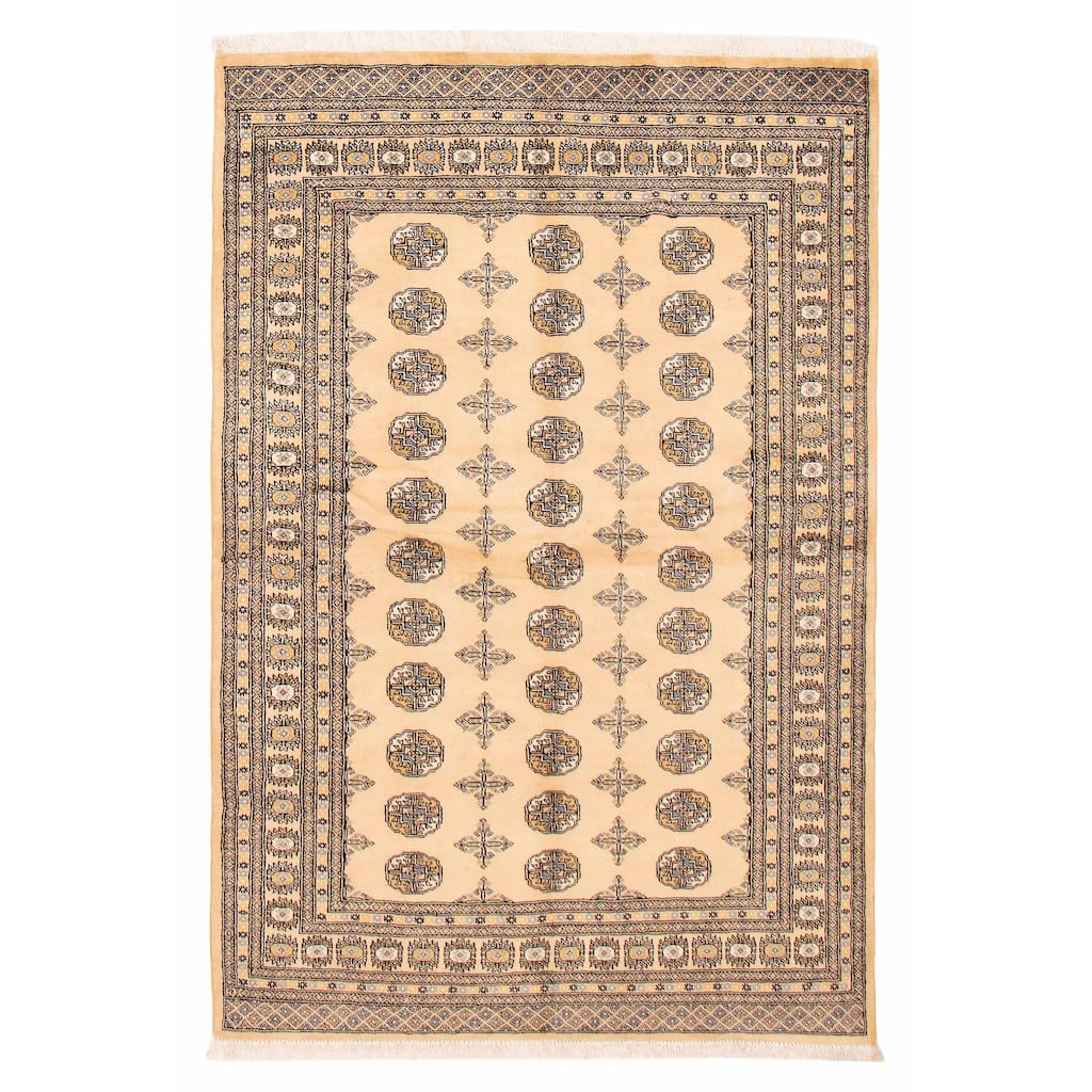 ECARPETGALLERY Hand-knotted Peshawar Bokhara Ivory Wool Rug - 5'9 x 8'3