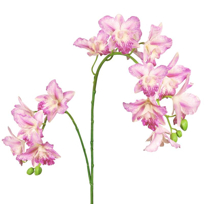 Set of 2 Lavender Artificial Cattleya Orchid Flower Stem Spray 35in - 35" L x 8" W x 4" DP