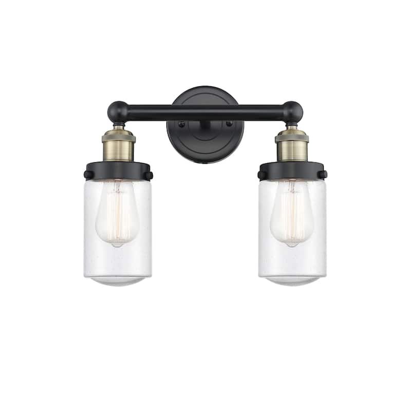 Innovations Lighting 616-2W-10-16 Dover Vanity Dover 2 Light 16" Wide - Black Antique Brass / Seedy
