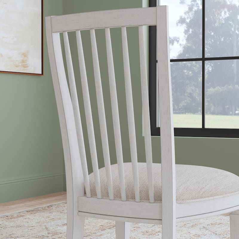 Melody White Wood Upholstered Dining Chair - 22" x 40" x 23"