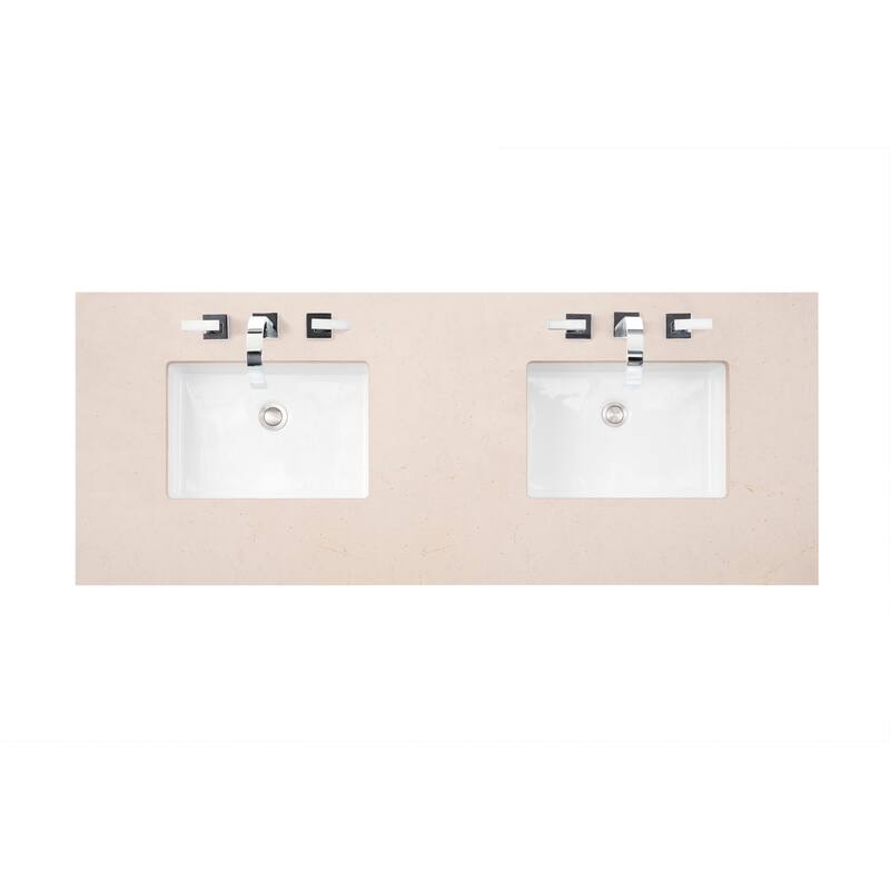 James Martin Vanities 60" Quartz Vanity Top with 2 Undermount - Eternal Marfil - Colored