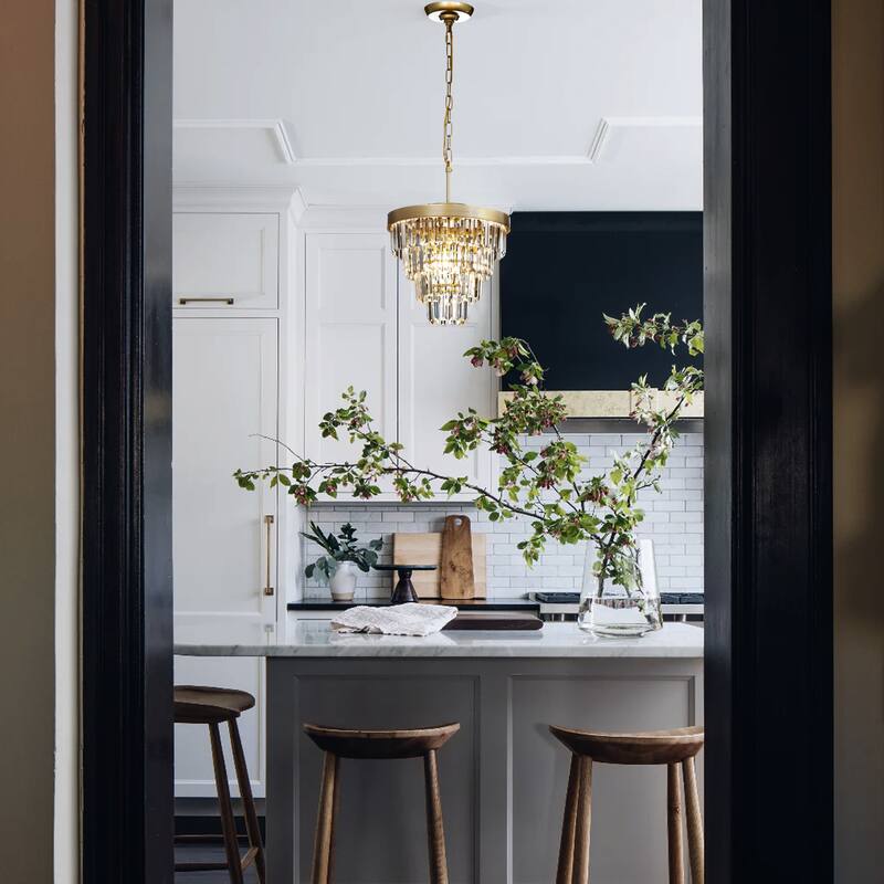Glam Cone Shape Tierd Crystal Chandelier