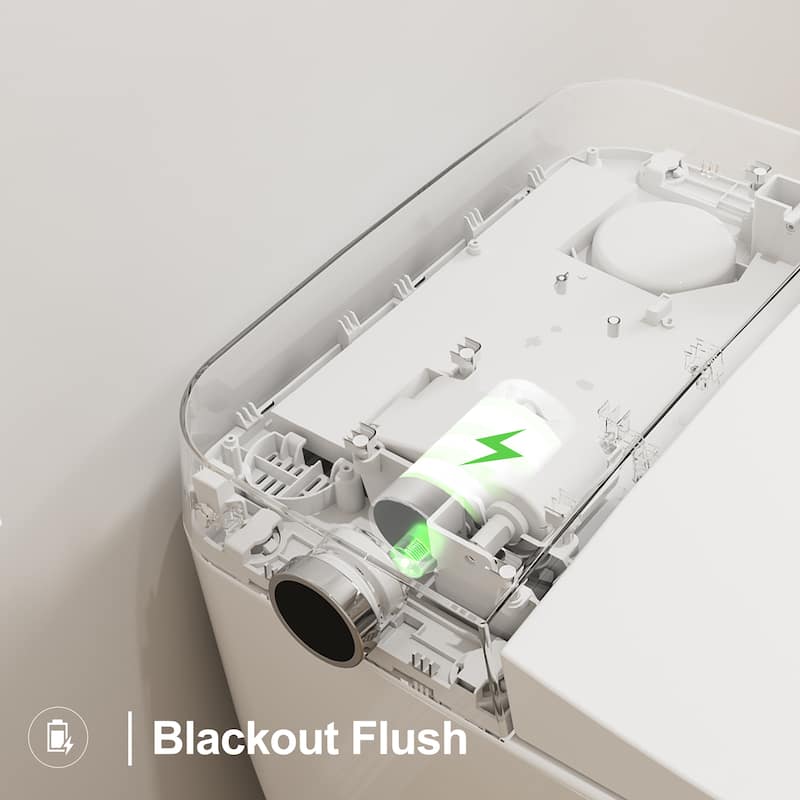 HOROW Elongated Smart Bidet Toilet in White with Auto Open Close Auto Flush Heated Seat and Remote Control - N/A