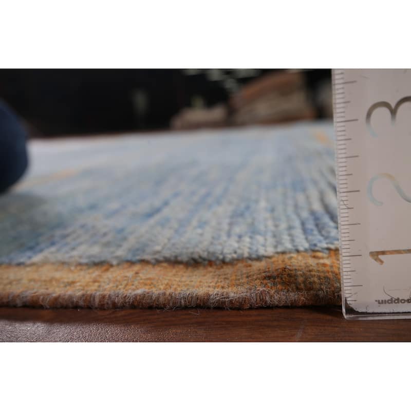 Blue Moroccan Large Oriental Area Rug Hand-Knotted Wool Carpet - 10'1" x 14'7"
