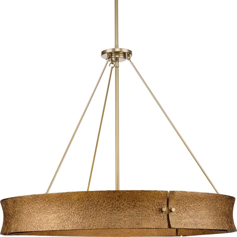 Progress Lighting P400358 Lusail 6 Light 32" Wide Ring Chandelier - Soft Gold