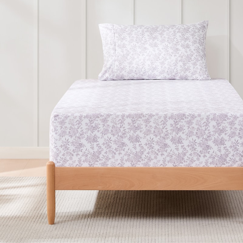 Lush Decor Peony Toile Mauve Sheet Set