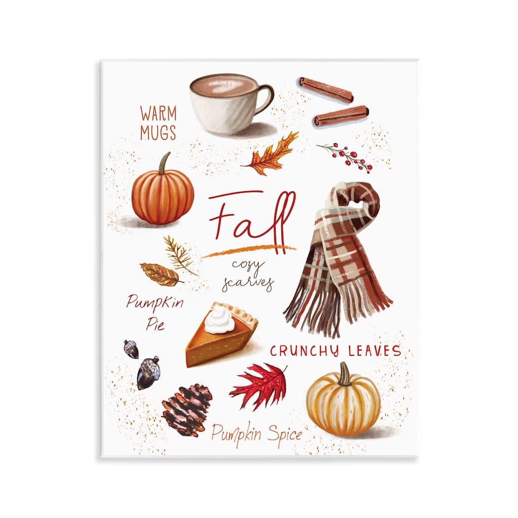 Stupell Favorite Autumn Things Wall Plaque Art Design By Elizabeth Tyndall