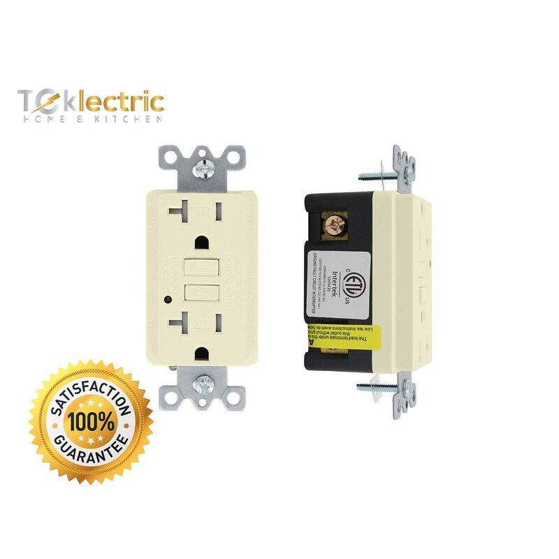 Shop Teklectric Gfci Receptacle 20a 125v Tamper Resistant Wall Plate And Screws Included Beige 3 Pack Free Shipping On Orders Over 45 Overstock 28820232