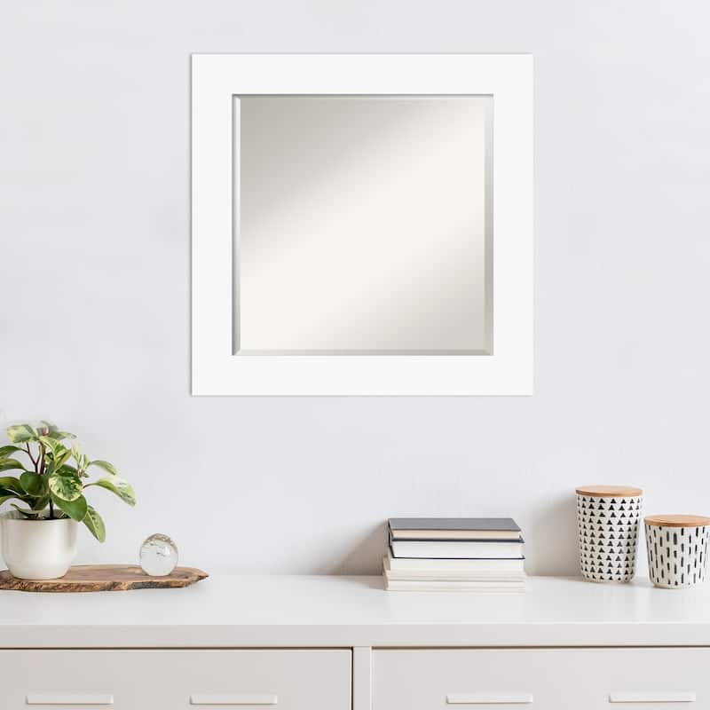Basic Beveled Wood Framed Wall Mirror