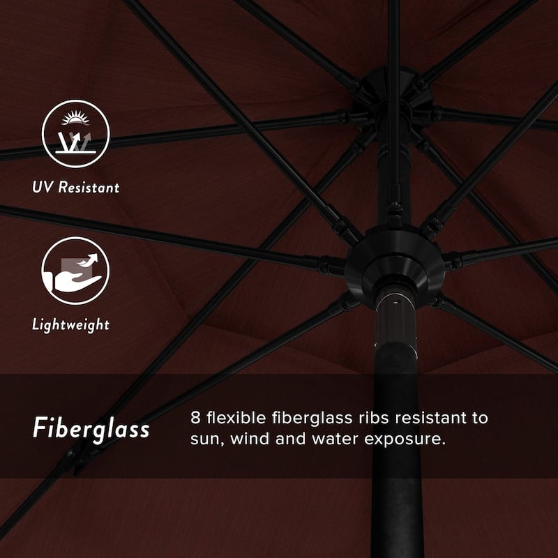 California Umbrella 11' Rd. Alum/Fiberglass Rib Market Umb,Crank Lift/Collar Tilt, Dbl Wind Vent, Black Finish, Olefin Fabric