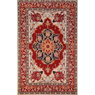 Red Sultanabad Oriental Area Rug Handmade Wool Carpet - 8'0" x 9'8"
