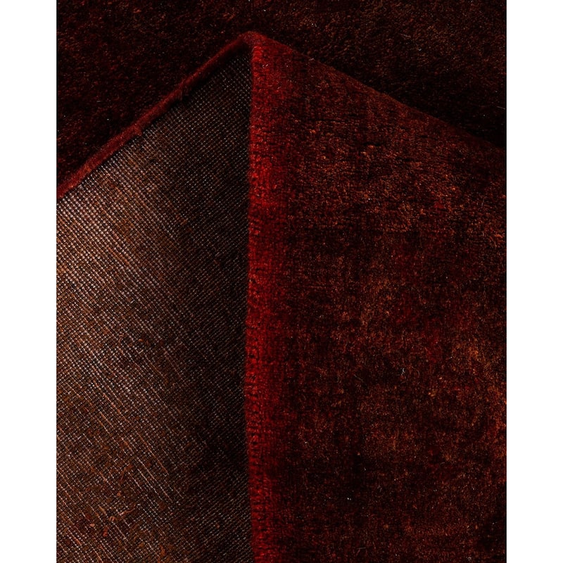 Overton Hand Knotted Wool Vintage Inspired Modern Contemporary Overdyed Brown Area Rug - 3' 2" x 5' 8"