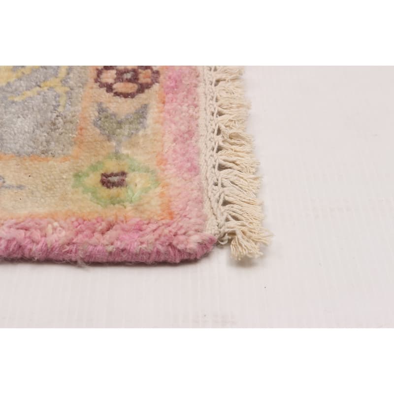 ECARPETGALLERY Hand-knotted Modern Oushak Light Grey Wool Rug - 2'6 x 8'1