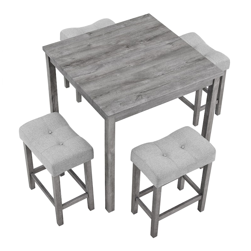 Dining Table, Bar Table and Chairs Set, 5 Piece Dining Table Set, Industrial Breakfast Table Set