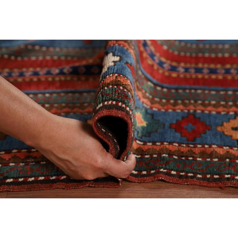 Vegetable Dye Shirvan Antique Area Rug Hand-Knotted Wool Carpet - 3'10" x 6'9"