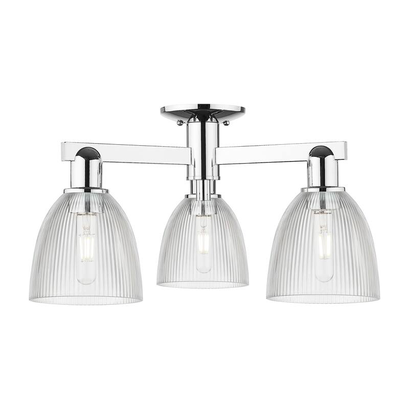 Innovations Lighting 716-3F-11-24 Castile Semi-Flush Castile 3 Light - Polished Chrome / Clear