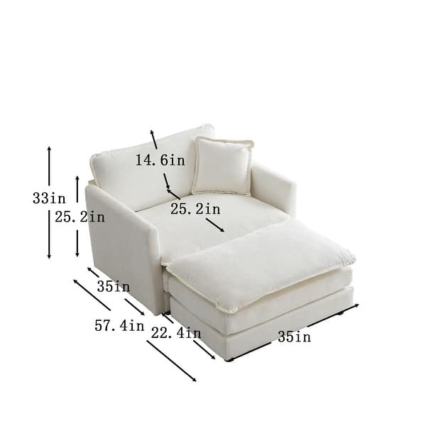 dimension image slide 3 of 23, Cloud Chenille Upholstered Modular Sectional Sofa with DIY Combination Design