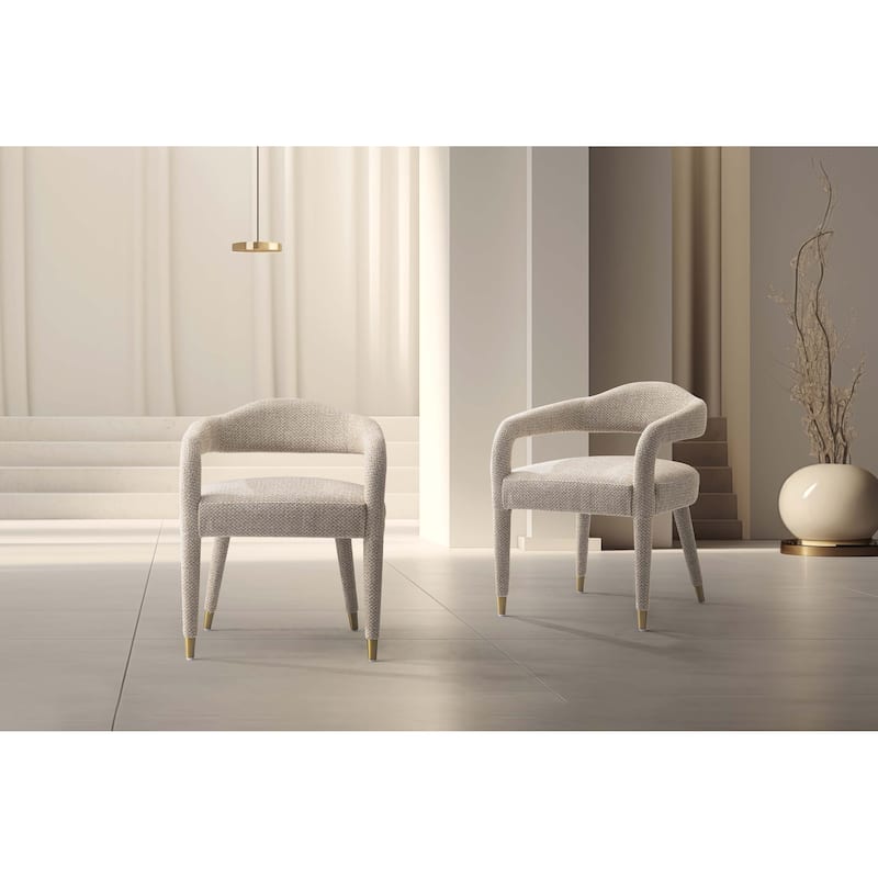 Manhattan Comfort Modern Aspen Tweed Dining Armchair