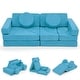 preview thumbnail 7 of 6, Modular Kids Play Couch 14 PCS Convertible Foam Children Floor Sofa Blue